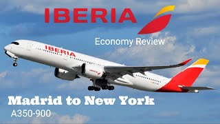 Review  Iberia A350900  Madrid to New York  Economy [upl. by Elehcin]