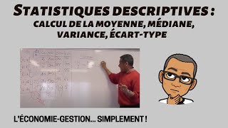 STATISTIQUES DESCRIPTIVES Cours complet  CALCUL DE LA MOYENNE MÉDIANE VARIANCE ÉCARTTYPE [upl. by Callahan269]