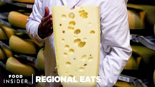 How Swiss Emmentaler Cheese Is Made  Regional Eats [upl. by Nonnah]