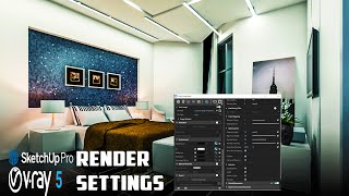 SKETCHUP IT  How to Set VRay 5 Vray  High Quality Render Settings Sketchup 2021 Vray 5 Next [upl. by Miarzim]