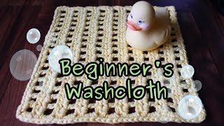 Beginners Washcloth Crochet Tutorial [upl. by Llertrac620]