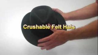 Crushable Felt Hats  Village Hat Shop [upl. by Nahsez306]