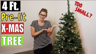 4 Foot PRELIT CHRISTMAS TREE UNBOXING AND ASSEMBLY  Christmas Tree Review for Decoration  Amazon [upl. by Vershen]