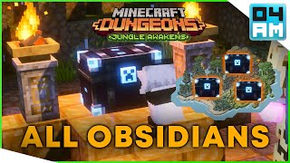 ALL SECRET OBSIDIAN CHEST Locations For Minecraft Dungeons Jungle Awakens DLC [upl. by Adyl]