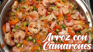 Como preparar ARROZ CON CAMARONES  Delicioso [upl. by Myrt263]