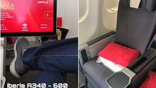 Iberia Premium Economy  Turista Premium A340600 Mexico City  Madrid Flight Review [upl. by Yorztif]