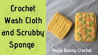 How to Crochet Wash Cloth and Scrubby Sponge [upl. by Hertzfeld]