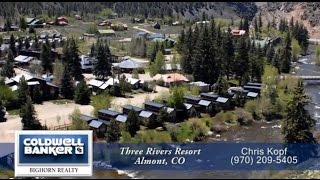 Three Rivers Resort Almont Colorado Riverfront Cabins for Sale [upl. by Narual386]