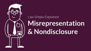 Misrepresentation and Nondisclosure  Contracts  Defenses amp Excuses [upl. by Sclater551]