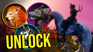 How To Unlock Mounts Horse Wolf amp Lion  New World Expansion [upl. by Eimor664]