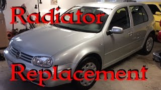 VW Golf MK4 20 Radiator Removal and Replacement [upl. by Ottillia]