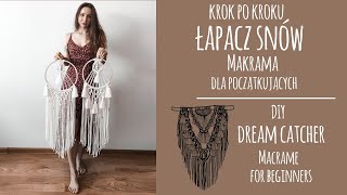 6 Krok po kroku Łapacz snów  makrama dla początkujących DIY Macrame dreamcatcher for beginners [upl. by Malek684]