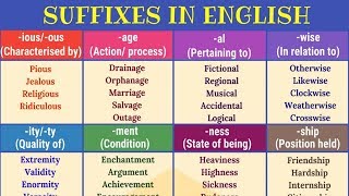 30 Super Useful Suffixes to Increase Your English Vocabulary [upl. by Orwin]