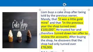 How to apply misrepresentation Liam cupcake scenario [upl. by Erland]