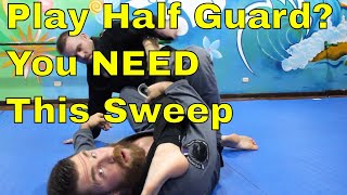 This BJJ Half Guard Sweep is So Effortless You Might Giggle [upl. by Eelak]