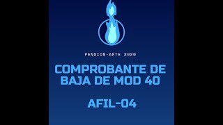 AFIL 04 COMPROBANTE DE BAJA DE LA MODALIDAD 40 [upl. by Netsud]