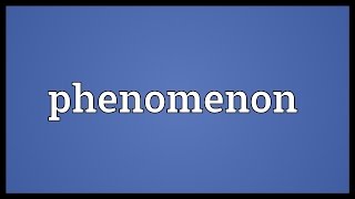 Phenomenon Meaning [upl. by Etnaled496]