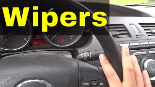 How To Use Windshield Wipers In A CarDriving Tutorial [upl. by Adnolor383]