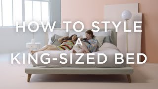 How To Style A KingSized Bed With Basic Pillows [upl. by Cinomod]