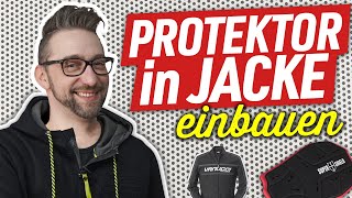 Rückenprotektor in Motorradjacke einbauen [upl. by Ekalb147]