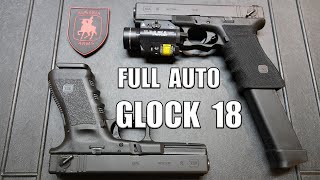 Glock 18 FULL AUTO Review  Deutsch  Austria Arms [upl. by Zeuqcaj]