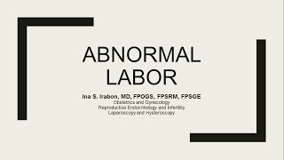 Abnormal Labor [upl. by Riki]