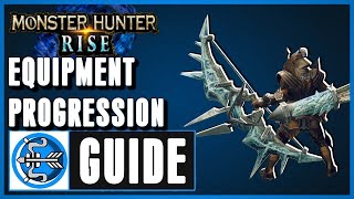 MH Rise Bow Equipment Progression Guide Recommended Playing [upl. by Annairdna]