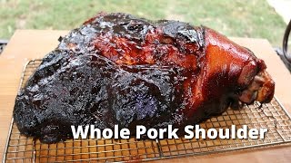 Whole Pork Shoulder Recipe  BBQ Pork Shoulder on Ole Hickory Smoker Malcom Reed HowToBBQRight [upl. by Colburn496]