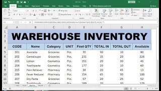 warehouse inventory excel [upl. by Yarvis]