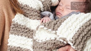 Knit Baby Blanket for Beginners  The Crochet Crowd [upl. by Linc316]