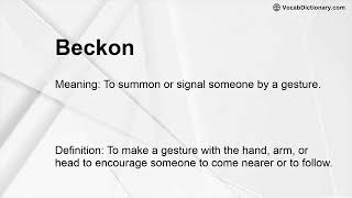 Beckon Meaning [upl. by Rehtse]