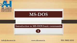 1 Introduction to MSDOS amp Basic Commands [upl. by Retsila]