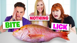 EXTREME Lick Bite or Nothing Food Challenge [upl. by Eenttirb]