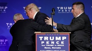 Donald Trump rushed off stage during rally in Nevada [upl. by Berneta674]