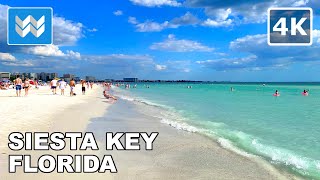 4K Siesta Key Beach in Florida USA  Spring Break Walking Tour Vlog amp Vacation Travel Guide 🎧 [upl. by Keram]