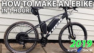 HOW TO MAKE AN EBIKE IN UNDER AN HOUR  TREK MARLIN 5 EBIKE CONVERSION [upl. by Hilarius]