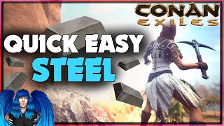 QUICK amp EASY WAYS TO GET STEEL BARS FAST  Conan Exiles [upl. by Anema533]