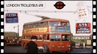 TROLLEYBUS 698 WoolwichBexleyheath London 1959 [upl. by Enytnoel]