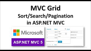 How to Use MVC Grid in ASPNET MVC  C  Razor  Pagination  Sorting  Filtering [upl. by Hammerskjold550]