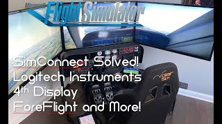 FS2020 SimConnect LogitechSaitek Instruments 4th Display ForeFlight and More [upl. by Esinahs]