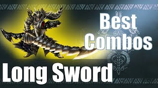 Monster Hunter World MHW  The BEST Long Sword Combos Guide [upl. by Therron]