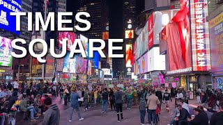 NEW YORK CITY Walking Tour 4K  TIMES SQUARE  Night Walk [upl. by Badger]