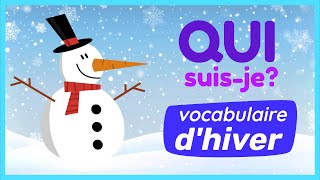 Winter vocabulary for kids  Flashcard words  French word games for kids  Winter words  Hiver [upl. by Zizaludba]