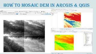 How to mosaic DEM in ArcGIS amp QGIS [upl. by Hnilym]