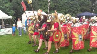 Roman Reenactment at the Amphitheatre in Caerleon Marching In [upl. by Lirba]