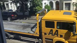 AA Breakdown recovery Truck Giving Roadside Assistance in London UK [upl. by Aifoz958]