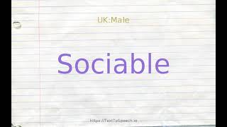 How to pronounce sociable [upl. by Eileek563]