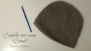 Cappello quotCamelquot per uomo Video Tutorial Uncinetto  Crochet Man Beanie [upl. by Tibbs415]