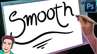 How to Create Smooth Lines in Photoshop  Brush Smoothing [upl. by Kessler]