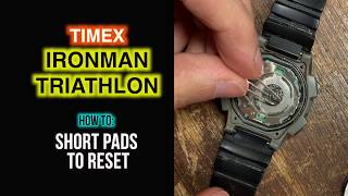 How to Short Pads To Reset Timex Ironman Triathlon after Battery Insertion [upl. by Lebaron]